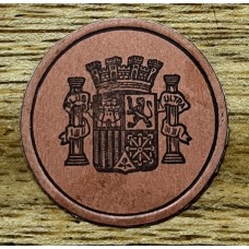 ESPAÑA 1938 GUERRA CIVIL MONEDA BILLETE CON ESTAMPILLA DE 5 Cts